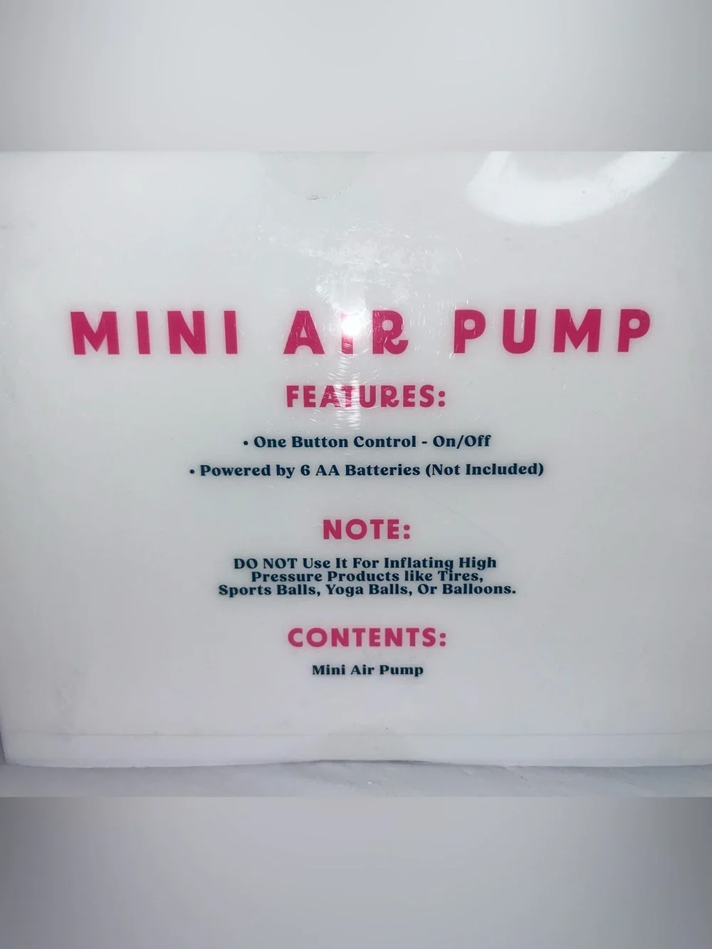 Mini Air Pump for inflatable toys-Balloon Dog in Hot Pink - Picture 3 of 4